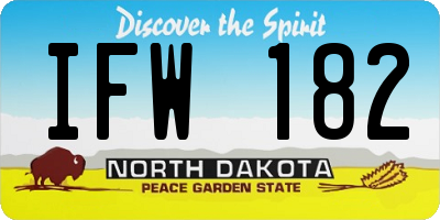 ND license plate IFW182