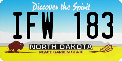 ND license plate IFW183