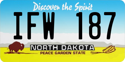 ND license plate IFW187