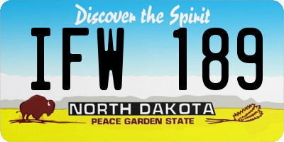 ND license plate IFW189