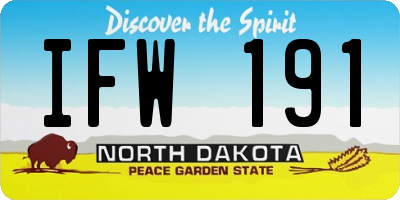 ND license plate IFW191
