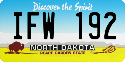 ND license plate IFW192
