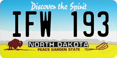 ND license plate IFW193