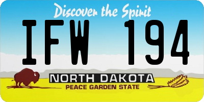 ND license plate IFW194