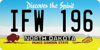 ND license plate IFW196