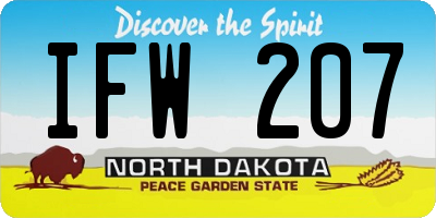 ND license plate IFW207