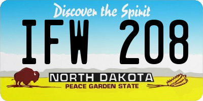 ND license plate IFW208