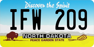 ND license plate IFW209