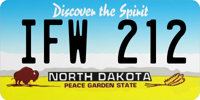 ND license plate IFW212