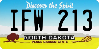 ND license plate IFW213