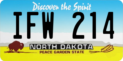 ND license plate IFW214