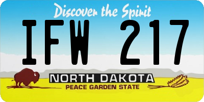 ND license plate IFW217
