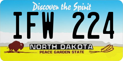 ND license plate IFW224