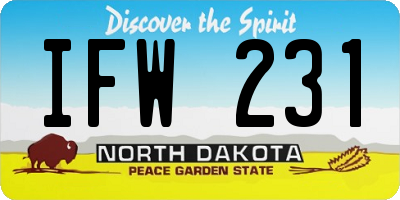 ND license plate IFW231