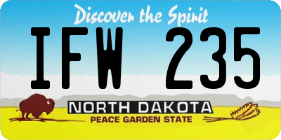 ND license plate IFW235