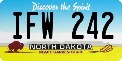 ND license plate IFW242