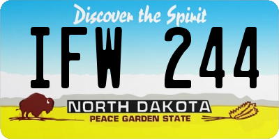 ND license plate IFW244