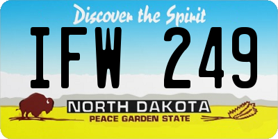 ND license plate IFW249