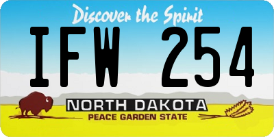 ND license plate IFW254