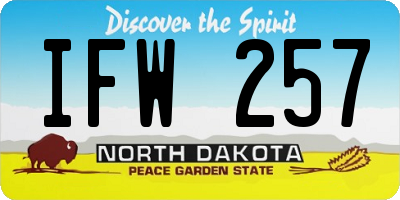 ND license plate IFW257