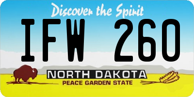 ND license plate IFW260