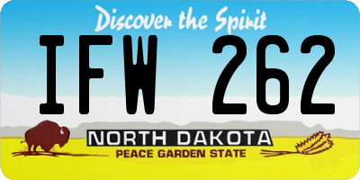 ND license plate IFW262