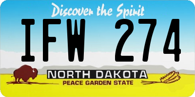 ND license plate IFW274
