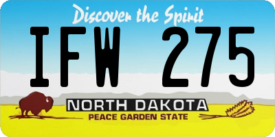 ND license plate IFW275