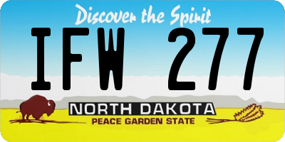 ND license plate IFW277