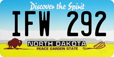 ND license plate IFW292