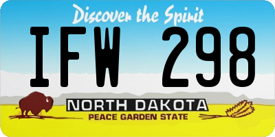 ND license plate IFW298