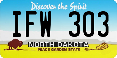 ND license plate IFW303