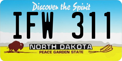ND license plate IFW311
