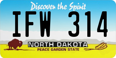ND license plate IFW314