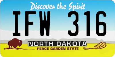 ND license plate IFW316