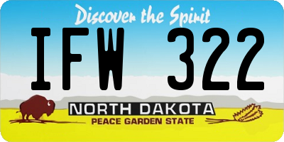 ND license plate IFW322