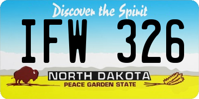 ND license plate IFW326