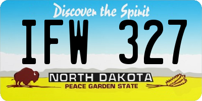 ND license plate IFW327