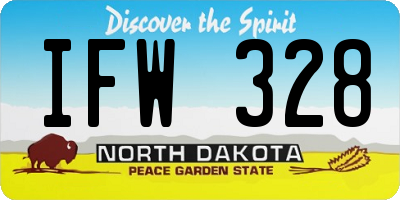 ND license plate IFW328