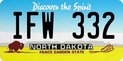 ND license plate IFW332