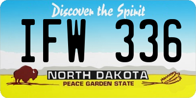 ND license plate IFW336