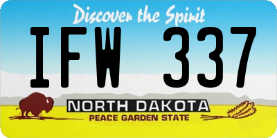 ND license plate IFW337