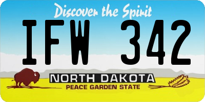ND license plate IFW342