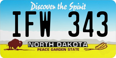 ND license plate IFW343