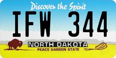 ND license plate IFW344