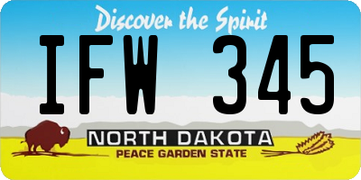 ND license plate IFW345