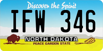 ND license plate IFW346