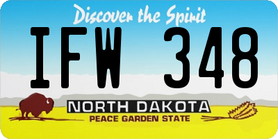 ND license plate IFW348