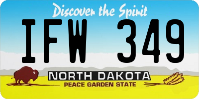 ND license plate IFW349