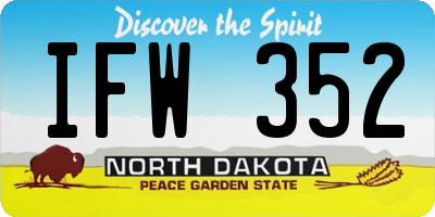 ND license plate IFW352
